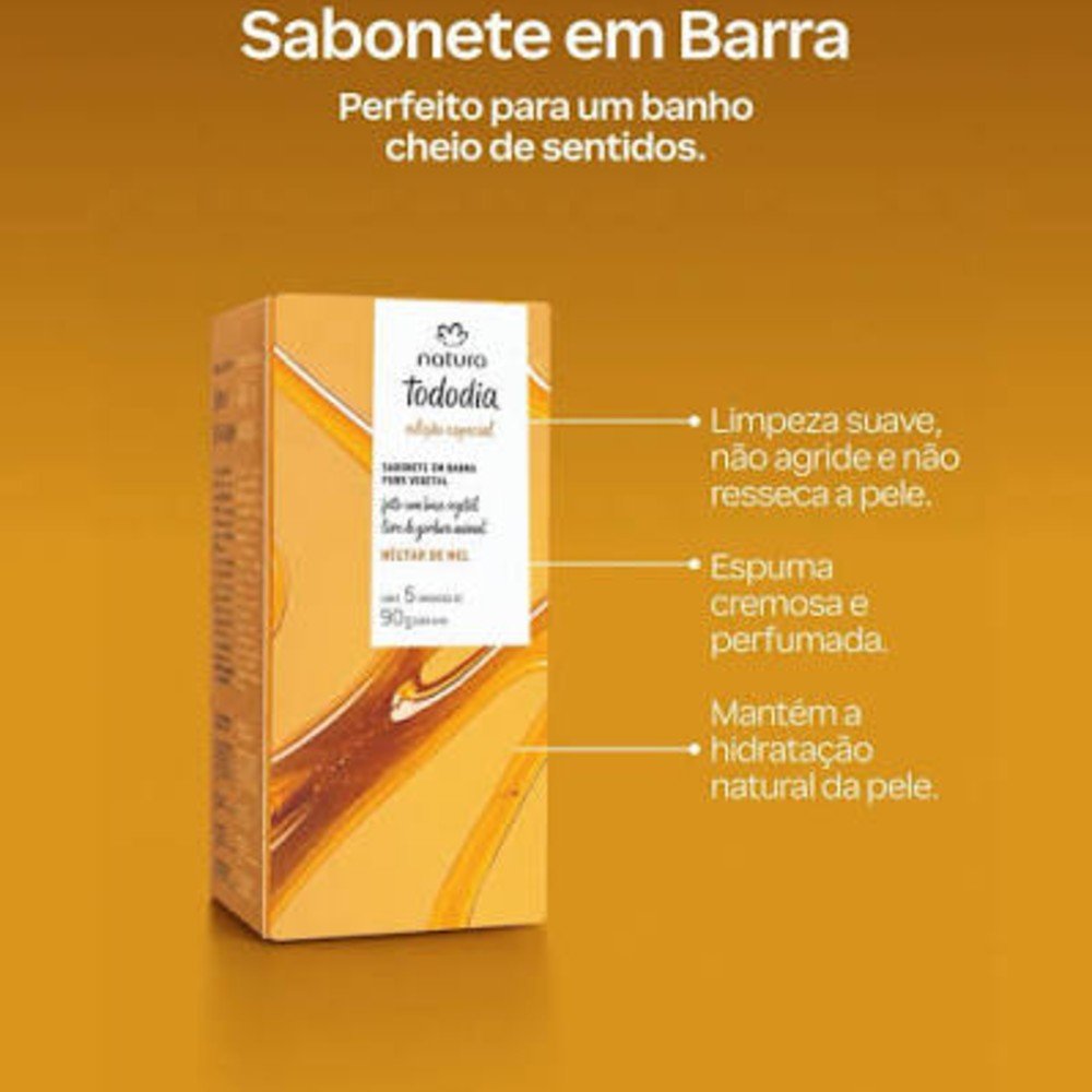 Sabonete em Barra Puro Vegetal Tododia Nectar de Mel