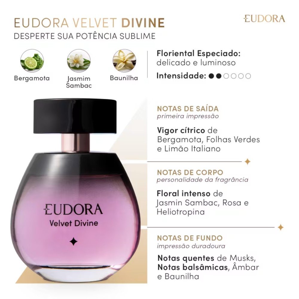 Eudora Velvet Divine Desodorante Colônia 100ml
