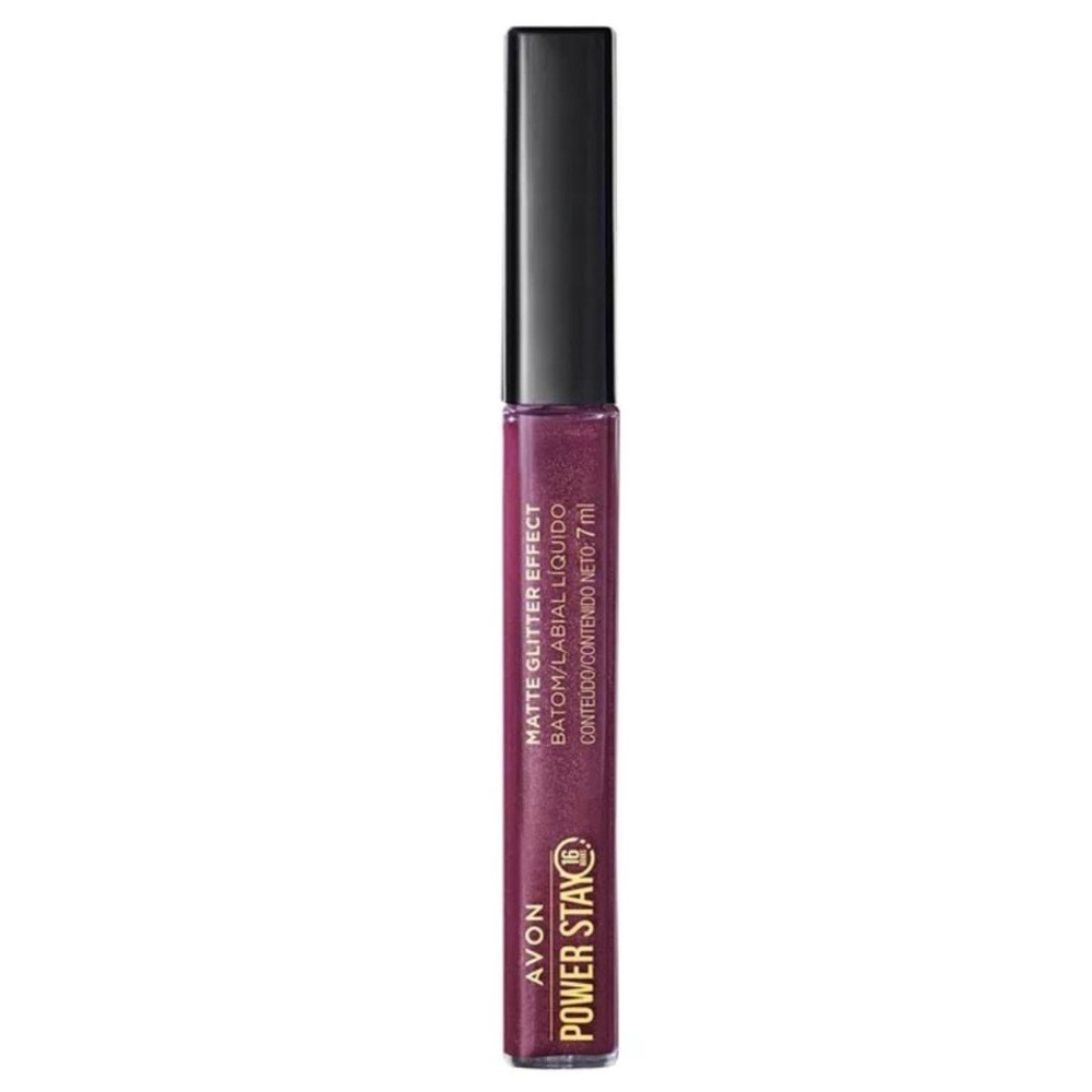 AVON POWER STAY MATTE GLITTER EFFECT BATOM LÍQUIDO MARSALA RADIANTE 7ML