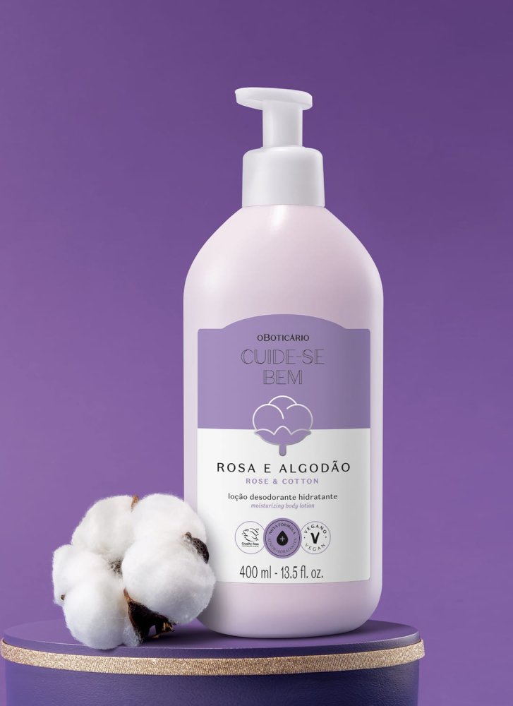 Loção Hidratante Desodorante Corporal Cuide-se Bem Rosa e Algodão 400ml